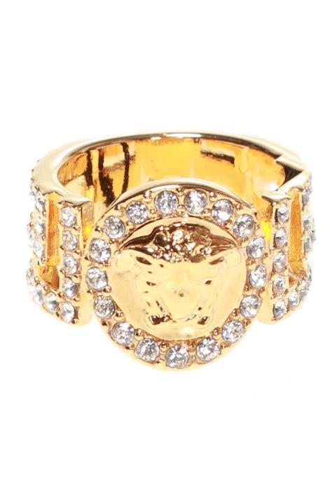 crystal single band ring versace|Versace rings for women.